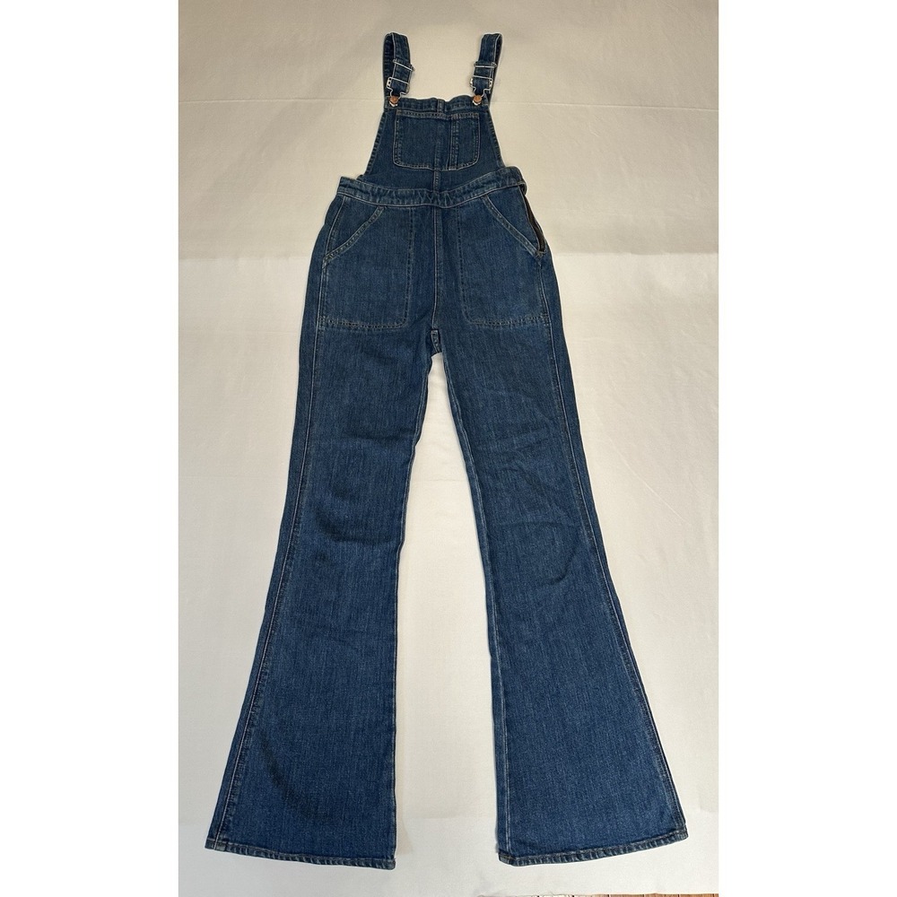 Madewell Flare Denim Overalls High Rise Bell Bottoms 70s Vintage Denim Size S